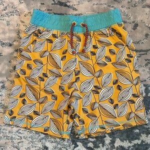 Matilda Jane Yellow and Teal Leaf Print Shorts